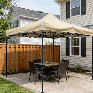 Auvent pliant portable en tissu Oxford imperméable et résistant au soleil, avec toit incliné bleu, structure en fer, pour stand extérieur et camping - Product Image 2