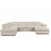 Canapé convertible en U sans accoudoirs, deux places, design européen, avec housse en velours et rembourrage en éponge, idéal pour appartement et villa, salon.
