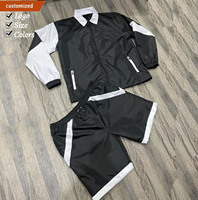 Ensemble short et veste coupe-vent réfléchissante imperméable pour homme, léger, respirant, imprimé animal, style hip-hop, idéal pour la course estivale (OEM)