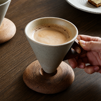 Ensemble tasse à café et soucoupe en céramique vintage, tasse élégante pour femme, tasse à thé rétro pour la maison, prête à offrir