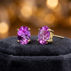 Pendientes de Aro de Plata de Ley 925 Hechos a Mano de Alta Calidad, Chapados en Plata con Amatista Tallada y Diamantes, Regalo de Compromiso Moderno para Mujer - Product Image 2