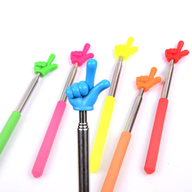 Metal Telescopic Retractable Finger-Style Reading Pointer Point-and-Read Teaching Aid