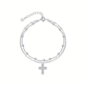 Bracelet en argent 925 avec breloque croix pour baptême, vente en gros, fabricant de bracelets à marque privée, usine de bijoux OEM - Product Image 5