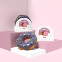 Boîte à donuts personnalisée avec logo, fenêtre arquée unique, emballage de boulangerie en papier alimentaire de qualité supérieure pour gâteaux, macarons et snacks