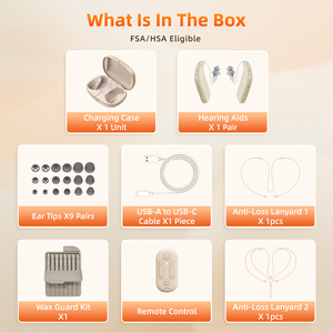 เครื่องช่วยฟังดิจิตอลแบบชาร์จได้ขนาดเล็ก 50 ช่องสัญญาณ ยี่ห้อ Flysound ผลิตในจีน สำหรับผู้มีปัญหาทางการได้ยิน - Product Image 6