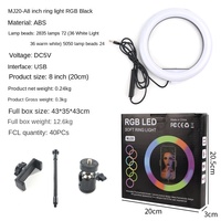 8-Zoll RGB Live-Licht Buntes Netz-Rot-Fotografie-LED-Ringlicht Pferderennen-Zusatzlicht für Film-TV-Atmosphäre Augenschonendes Plastik