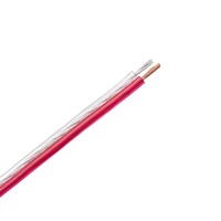 Kabel Audio Stereo Fleksibel dengan Kemasan Gulungan Berlapis PVC Tahan Lama - Merah Hitam untuk Home Theater, Audio Mobil, HDTV, Telepon