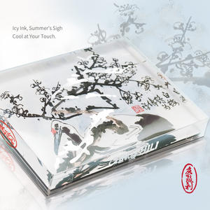 Aimants de réfrigérateur en acrylique élégants, fleur de prunier blanche et grue couchée - Product Image 4