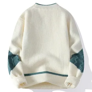 Tendenza Invernale: Maglione Pullover da Uomo Oversize con Contrasto di Colore e Opzione Logo Personalizzato - Product Image 2