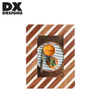 Bingkai Foto Resin Kayu Motif Garis Diagonal DX Designs Ukuran 4x6 5x7 8x10 Inci, Bingkai Gambar Kayu Berdiri Sendiri, Dekorasi Rumah Bergaya Retro untuk Meja