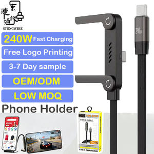 Cable de Carga para Portátil de Nailon Tipo-C USB3.1 de 240W con Soporte para Teléfono, Cargador Rápido PD3.0 de 5A para IOS/Android - Product Image 1