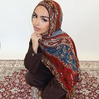 Hiyab Premium de Modal Lenzing, Estilo Largo para Mujeres Musulmanas, Venta al por Mayor, Elegante Chal con Estampado Floral Digital