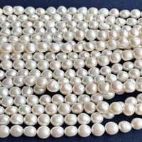 Brins de perles d'eau douce baroques en pierre naturelle de haute qualité de 11-12mm, bon lustre, surface très propre, forme de graisse, visage moins plat