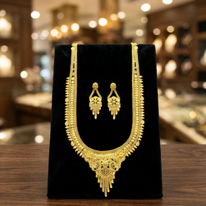 Collares de Moda de Latón Chapado en Oro de 14K, 18K y 24K al por Mayor, Conjunto de Joyería Larga para Boda, Conjunto de Joyería Larga de Diseño Tradicional - Product Image 3