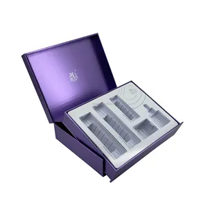 Caja rígida personalizada para Perfume, caja de regalo de lujo con bandeja de vacío, inserto de papel de lujo para productos de cuidado de la piel