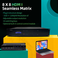 Contrôleur de commutateur de mur vidéo matriciel sans soudure HUAIN HY-MH0808WA1 8x8 HDMI, prend en charge la diffusion en direct AV 1920x1200