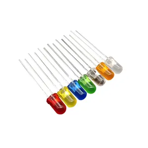 Factory Supply F5 Led In-line 5mm High Brightness Red Hair Red Green Blue Pink Light Emitting Diode