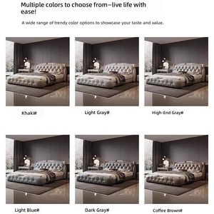 <span class=keywords><strong>Letto</strong></span> <span class=keywords><strong>Matrimoniale</strong></span> Moderno di Lusso in Vera Pelle Trapuntata con Cassetti Laterali Contenitore e Finiture in Metallo Dorato <span class=keywords><strong>per</strong></span> Camera da <span class=keywords><strong>Letto</strong></span> Padronale - Product Image 5
