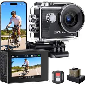 Cámara de Acción Dragon Touch Vision 3 4K, 20MP, Resistente al Agua 30M, WiFi, Cámara Deportiva con Zoom 4X, Gran Angular de 170°, Micro SD - Product Image 1