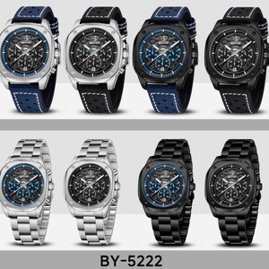 Montre à quartz pour homme BENYAR BY5222, marque de mode, calendrier, étanche, bracelet en cuir, lumineuse, rétro, élégante, Reloj - Product Image 5