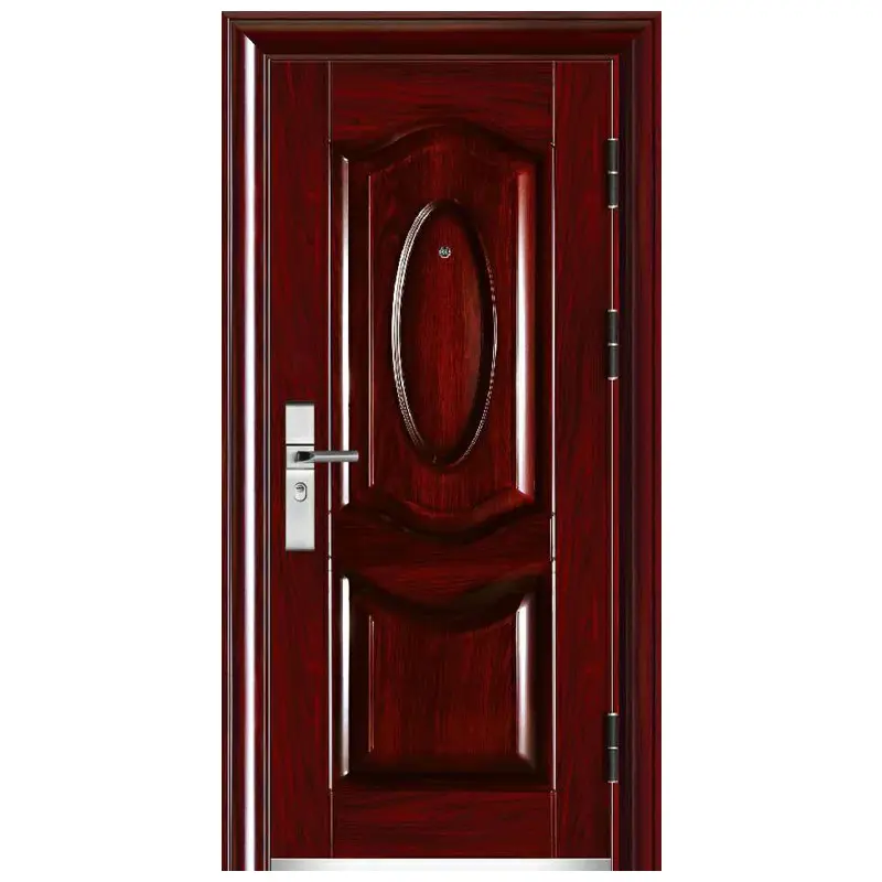 Puerta de seguridad individual de acero laminado en frío con cerradura inteligente, diseño chino radicional, entrada frontal para casa