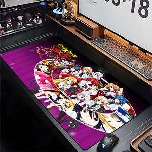 Alfombrilla de ratón grande para juegos con estampado de personajes de <span class=keywords><strong>anime</strong></span>, base de goma antideslizante con borde cosido, alfombrilla de escritorio de 900x400 mm, chica <span class=keywords><strong>anime</strong></span> de pelo rojo - Product Image 3