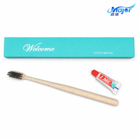 Kit dentaire hôtelier en paille de blé avec dentifrice, logo personnalisé, conception jetable OEM pour projets hôteliers