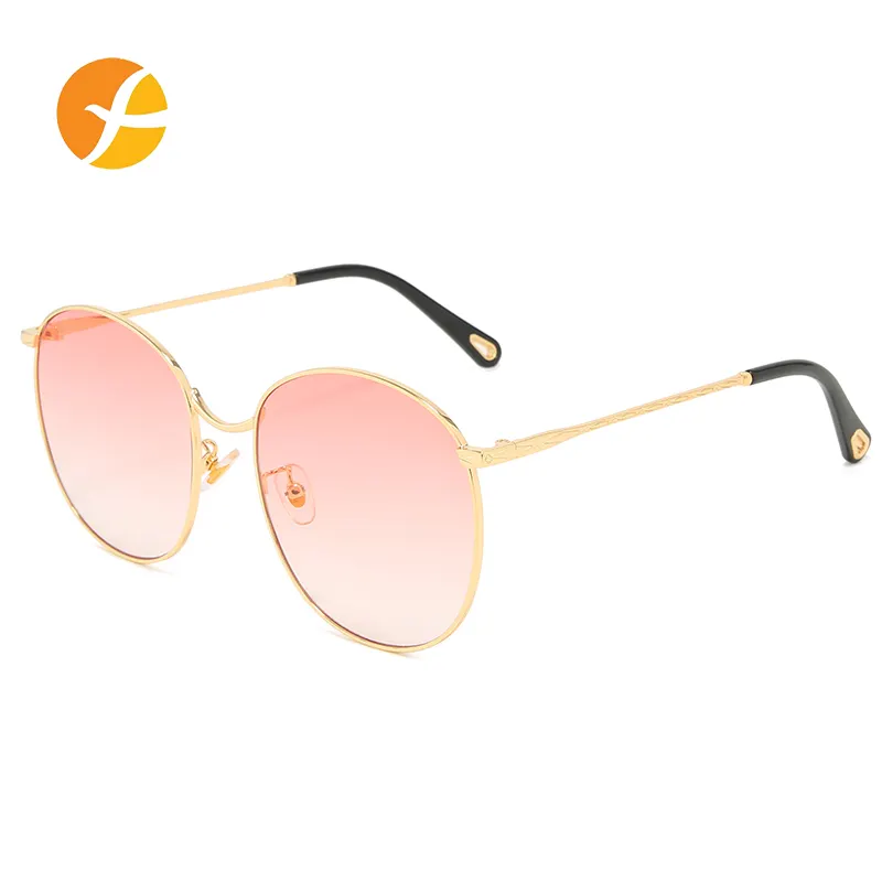 Mejor venta elegante gradiente de color rosa de oro para hombre círculo redondo gafas de sol