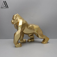 Vente en Gros Décorations Résine Animale Fibre de Verre Low Poly Gorilla Statue Art Décor Lowpoly Gorilla Europe