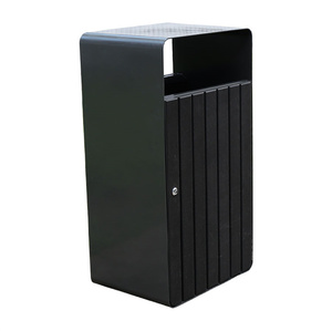 Mobilier d'extérieur Grande poubelle en bois Poubelle extérieure pour jardin, rue Poubelle de recyclage Poubelle de parc public avec cendrier - Product Image 4