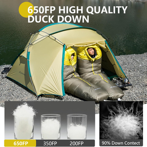 Sac de couchage en duvet pour camping, type momie, léger, <span class=keywords><strong>avec</strong></span> cordon de serrage, protection anti-accroc pour la fermeture éclair, espace spacieux pour les pieds - Product Image 5