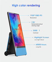 Pantalla LCD Publicitaria Digital Portátil de 55 Pulgadas para Interiores con CMS Integrado, Soporte de Piso OEM, Ligera y con Ángulo Ajustable