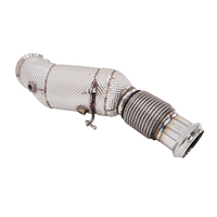 Tuyau de descente SS304 avec bouclier thermique et catalyseur pour BMW G30 530i B48 (2017-2023) – Tube de course à haut débit pour un son turbo agressif