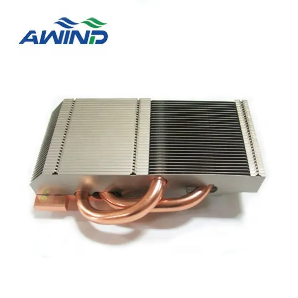 Custom zipper stacked fin heatpipe heat sink 100w 200w soldering aluminum profile heatsink for high power machine