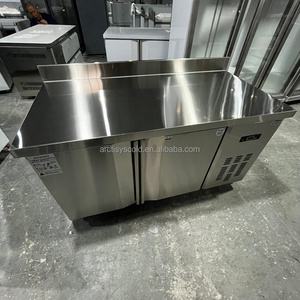 Refrigerador comercial de 1.2m, congelador de acero inoxidable, refrigerador bajo mostrador, mesa de trabajo refrigerada para tienda de alimentos, pizzería, cocina. - Product Image 2