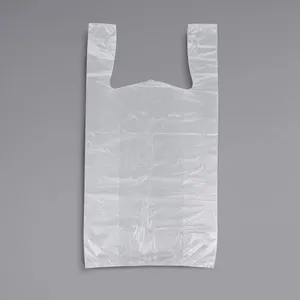 DAFENG 사용자 정의 로고 포장 가방 천공 조끼 캐리어 플라스틱 가방/티셔츠 플라스틱 가방 슈퍼마켓