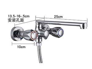 ชุดก๊อกน้ำฝักบัวทำจากวัสดุทองเหลืองด้ามคู่ติดผนังอเนกประสงค์เคลื่อนย้ายได้ก๊อกน้ำฝักบัวอาบน้ำในห้องน้ำ - Product Image 5