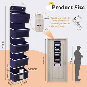 Organisateur suspendu bleu pour porte de placard, salle de bain, chambre de bébé - Product Image 6