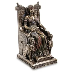 थोक कला घर मूर्तिकला, सजावट ग्रीक विंटेज स्फिंक्स कांस्य प्रतिमा, मिस्र के रानी बैठे सिंहासन मूर्ति