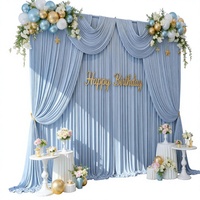 Telón de Fondo para Escenario de Boda, Personalizado, Color Crema, Cortinas de Tela Elástica 3D para Decoración de Ceremonias, Recepciones y Eventos