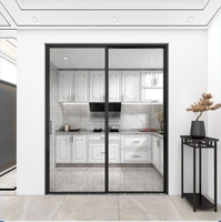 Porte coulissante intérieure en verre à cadre mince Portes coulissantes en verre et aluminium Portes coulissantes pour balcon