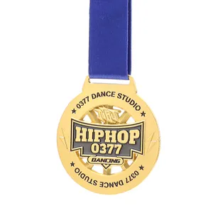 Liga zinco Medalhas Fabricante Custom Metal Bespoke Diecast Esmalte Medalhas Hip-Hop Ginástica Hoop Dance Medal