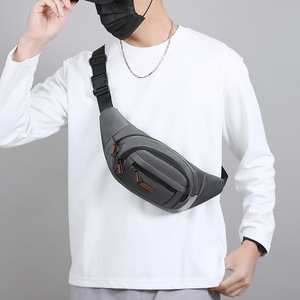 Riñonera de moda para hombre, color azul oscuro, resistente al agua, con múltiples compartimentos, para viajes, deportes al aire libre y ciclismo. - Product Image 3