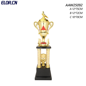 Trofeo Elor de Gran Tamaño, <span class=keywords><strong>Super</strong></span> Premium, de Cuatro Postes, de Metal Dorado, con Varias Figuras, para Competiciones Deportivas de Clase Mundial - Product Image 3