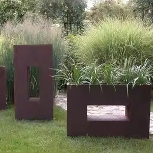 Corten Steel Round Outdoor Planter <b>Box</b>, Rustic & Modern Farmhouse Design, Large Raised Metal Garden Bed - Product Image 3