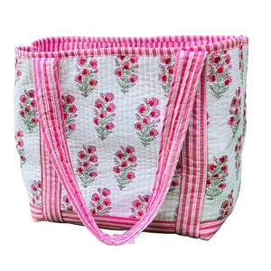 Bolsos Tote Medianos Vintage Acolchados con Estampado Floral, Bolsos de Viaje de Algodón para Fin de Semana, Bolsos de Playa, Regalos para Vacaciones, Bolsos de Hospital para Mujer - Product Image 1