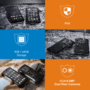Smartphone étanche <span class=keywords><strong>DOOGEE</strong></span> S55 véritable <span class=keywords><strong>IP68</strong></span>, 4 Go de RAM, 64 Go de ROM, 5500 mAh, MTK6750T Octa Core, 5,5 pouces, Android 8.0, double SIM, 13,0 MP, 4GLTE - Product Image 2