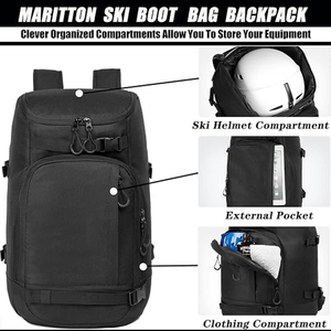 55L Ski <b>Boot</b> Bag Backpack with Helmet Goggle Compartment Waterproof <b>Standing</b> Mat Snowboard <b>Boots</b> Gear Travel Pack for Men Women - Product Image 3