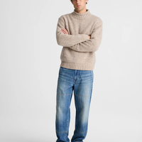 Pull en tricot à col rond côtelé classique pour homme, à manches longues, avec motif à pois dégradé