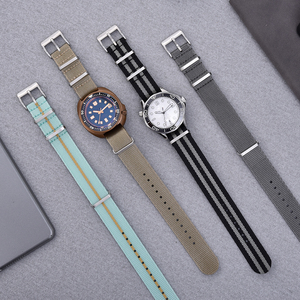 ג 'ילונג באיכות גבוהה חלקה ניילון שעון רצועה מספר גדלים וסגנונות 20mm 22 מ "מ החלפת רצועה שעון - Product Image 4